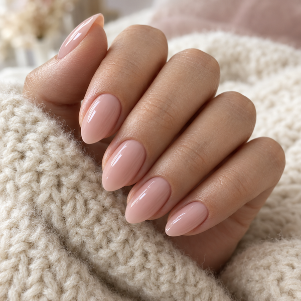 Fertige Gel-Maniküre in Nude-Rosé
