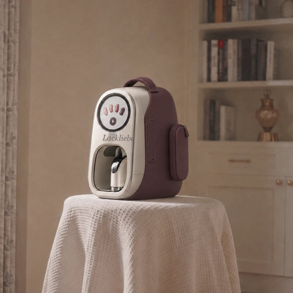 Lack-Liebe Nagelprinter auf einem Beistelltisch